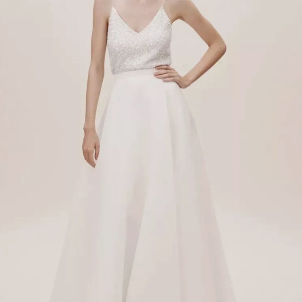 Jenny Yoo Peri Organza Ivory Bridal Detachable Wedding OverSkirt by BHLDN Anthr